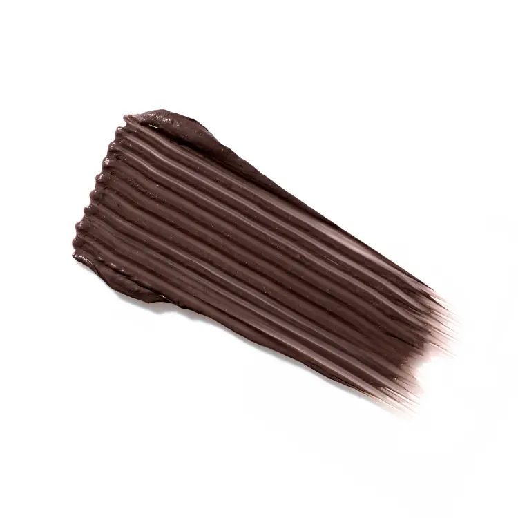 Próbka produktu PureBrow Brow Gel w odcieniu Dark Brown – głęboki, intensywny brąz dla ciemniejszych brwi i mocniejszego podkreślenia.