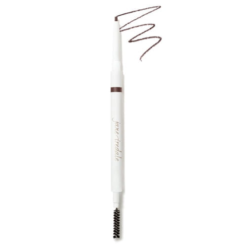 Na zdjęciu kredka do brwi PureBrow Precision Pencil.  Kredka jest dwustronna, z jednej strony jest skośna końcówka w konkretnym kolorze, z drugiej wygodna spiralka do wyczesywania i stylizowania brwi.