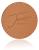 Okrągły, prasowany bronzer do twarzy marki Jane Iredale PureBronze Matte Bronzer w odcieniu MEDIUM  z wytłoczonym logo Jane Iredale. Odcień karmelowy brąz o ciepłym tonie, idealny do średnich i ciemniejszych odcieni skóry.