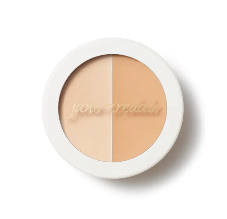 Korektor w kremie Circle Delete Concealer Yellow w okrągłym opakowaniu z białą pokrywką. Zawiera dwa beżowe odcienie do mieszania, idealne do dopasowania koloru i maskowania cieni pod oczami. Wariant jaśniejszy, dla jasnej karnacji.