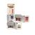 Zestaw sześciu potrójnych paletek cieni do powiek Jane Iredale PurePressed Eye Shadow Triple. Każda zawiera trzy odcienie, zamknięte w eleganckim białym kompakcie z lusterkiem i złotą ramką.  Paletki są pokazane w różnych układach, z różną kolorystyką.