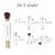 Na zdjęciu widoczna jest instrukcja obsługi pędzla z pudrem sypkim Jane Iredale Amazing Base. Obrazek krok po kroku ilustruje, jak zamontować wkład z pudrem i przygotować pędzel do użycia. Instrukcja składa się z 6 etapów