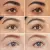 Na zdjęciu są trzy pary oczu modelek przed  i po pomalowaniu rzęs tuszem  Lash Fixation Tubing Mascara. Rzęsy są wyraźnie dłuższe, gęstsze i dobrze rozczesane.