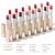 To zdjęcie prezentuje kolekcję szminek Jane Iredale z podziałem na cztery kategorie kolorystyczne: BOLD BERRIES–głębokie, jagodowe odcienie. NEARLY NUDES–subtelne, naturalne kolory. RICH REDS- żywe czerwienie. PERFECT PINKS–uniwersalne odcienie różu