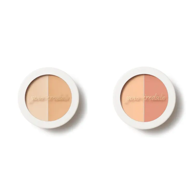 Korektor w kremie Circle Delete Concealer Yellow i onok odcień Peach. Oba w okrągłych opakowaniach z białą pokrywką. Zawierają dwa odcienie do mieszania, idealne do dopasowania koloru i maskowania cieni pod oczami.