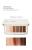 Paleta cieni do powiek jane iredale Naturally Matte. Paleta ma białe minimalistyczne opakowanie i zawiera sześć odcieni: od kremowego beżu aż po intensywny, ciepły brąz. Na dole widoczne są swatche kolorów pokazujące ich naturalne, matowe wykończenie.