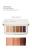 Paleta cieni do powiek jane iredale Pure Basics. Paleta zawiera sześć odcieni w ciepłej, neutralnej tonacji. Na dole pokazane są swatche prezentujące nasycenie i przejścia kolorów.
