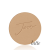 Okrągły, prasowany puder do twarzy marki Jane Iredale w odcieniu Latte: średni beż z ciepłym, karmelowym podtonem z wytłoczonym logo Jane Iredale.