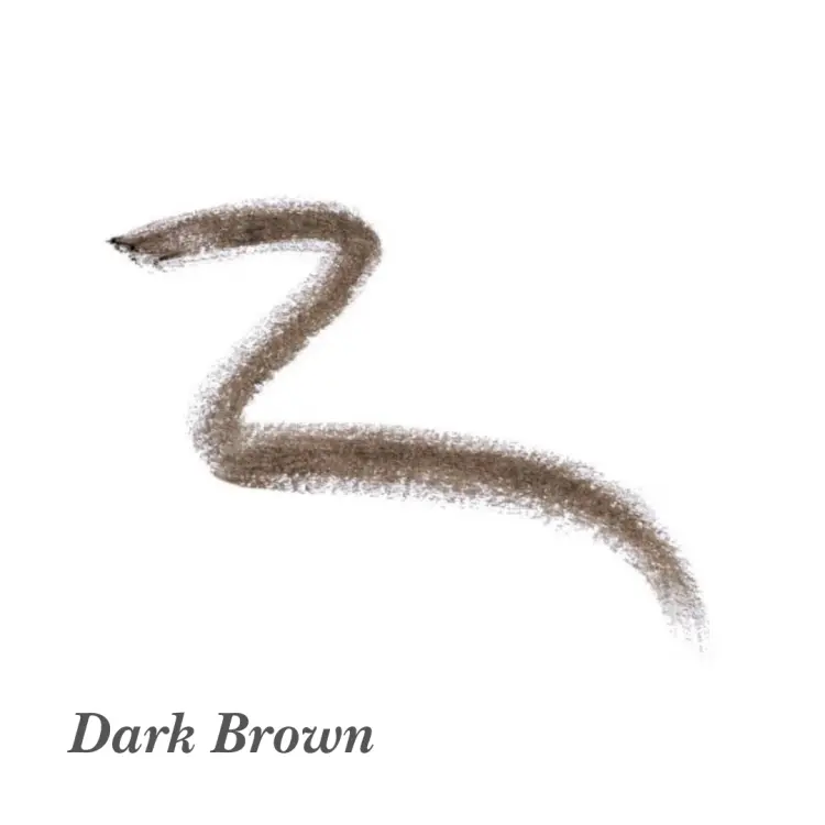 Na zdjęciu widzimy otwarte opakowanie jane iredale PureBrow™ Brow Powder w odcieniu Dark Brown. To głęboki, intensywny kolor bez wyraźnych ciepłych ani chłodnych nut. Idealny do podkreślania brwi u osób o ciemnych włosach i mocniejszej oprawie oczu.