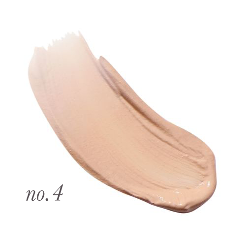 Odcień korektora Jane Iredale Active Light oznaczony jako No. 4. Odcień pokazany w formie rozsmarowanej próbki, co pomaga ocenić kolor i konsystencję produktu. No. 4 to nieco ciemniejszy, z różowawym lub brzoskwiniowym tonem.