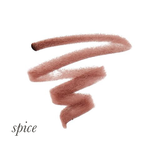 Próbka koloru kredki Jane Iredael Lip Pencil Spice Ciepły, neutralny odcień brązu z delikatną domieszką różu. Doskonały do codziennego makijażu w naturalnych tonacjach.
